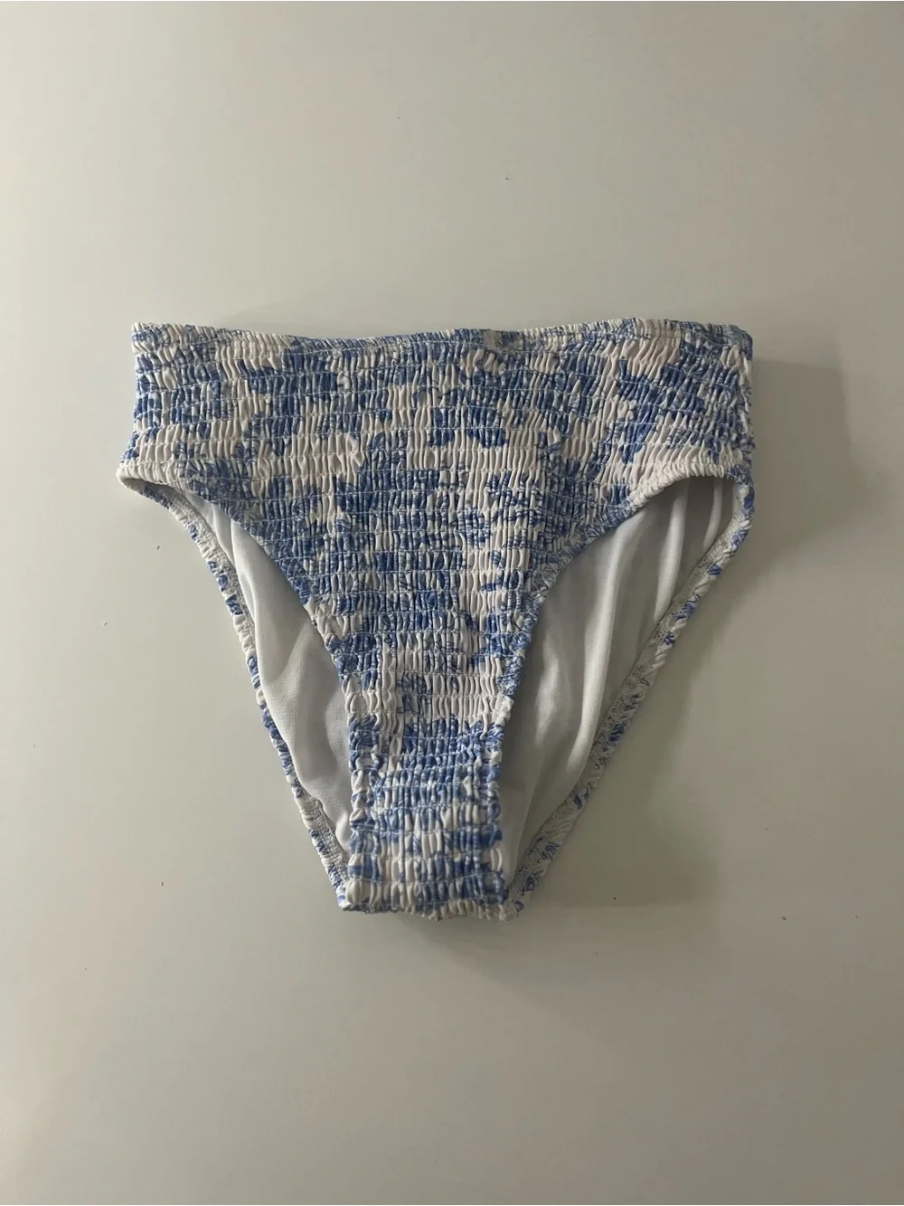 SHEIN White and Blue Smocked Tank Bikini Set for Kids